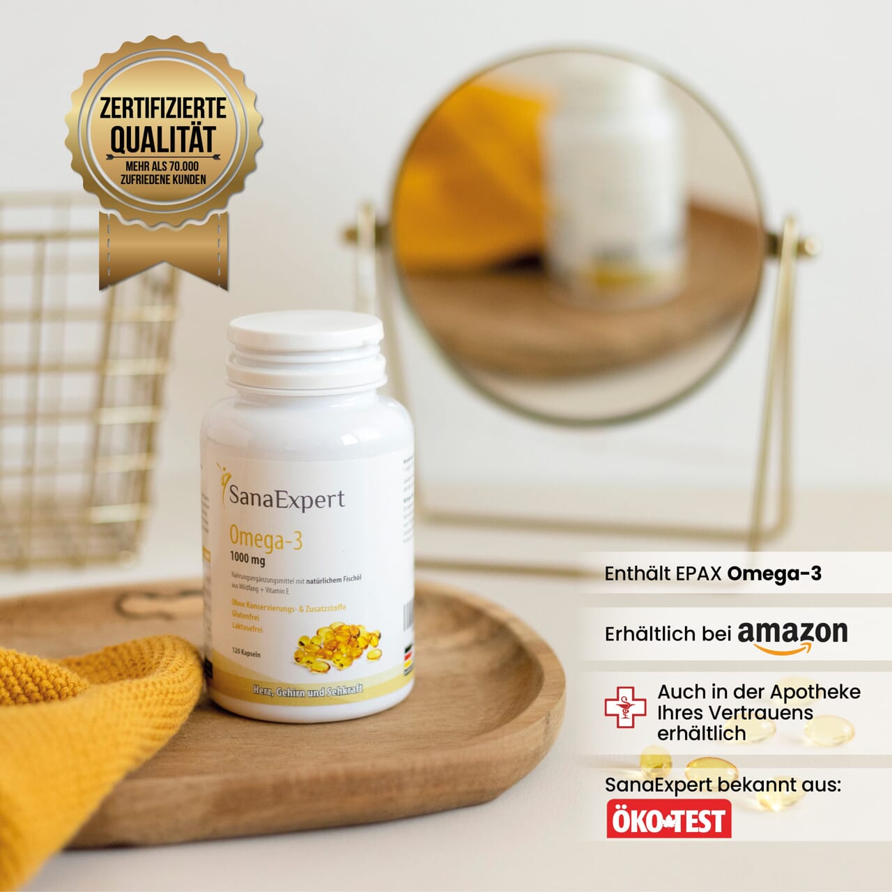 SanaExpert Omega-3, 120 Weichkapseln