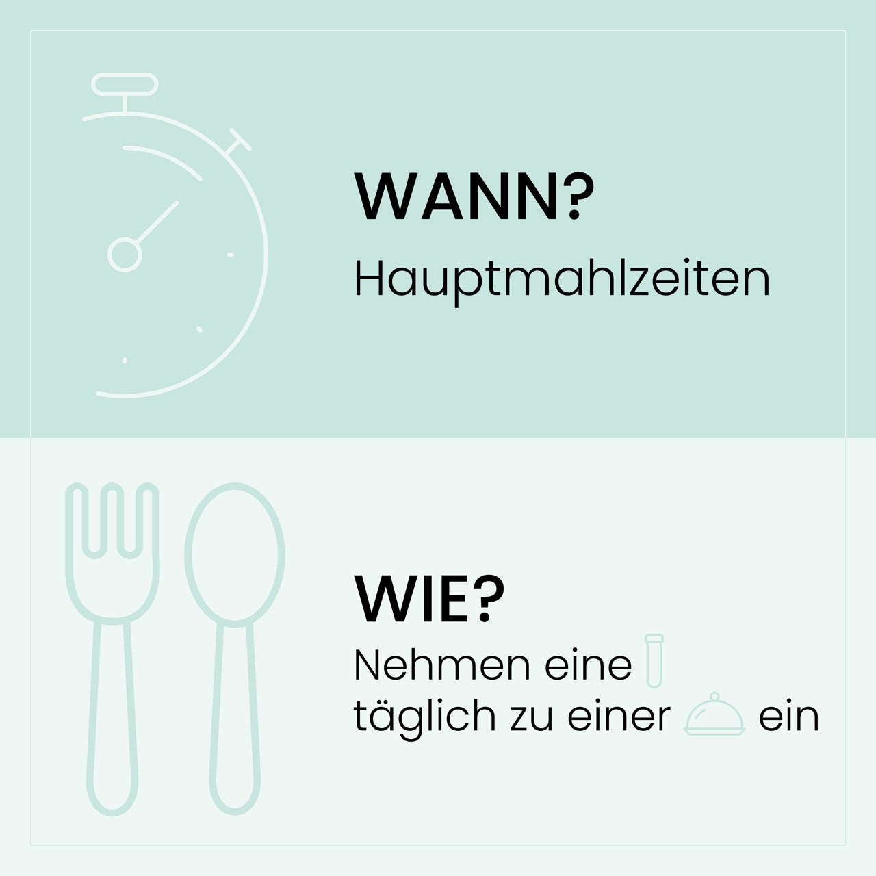 Hellblaue Infografik mit Anweisungen zur Einnahme von Amino Liquid, 