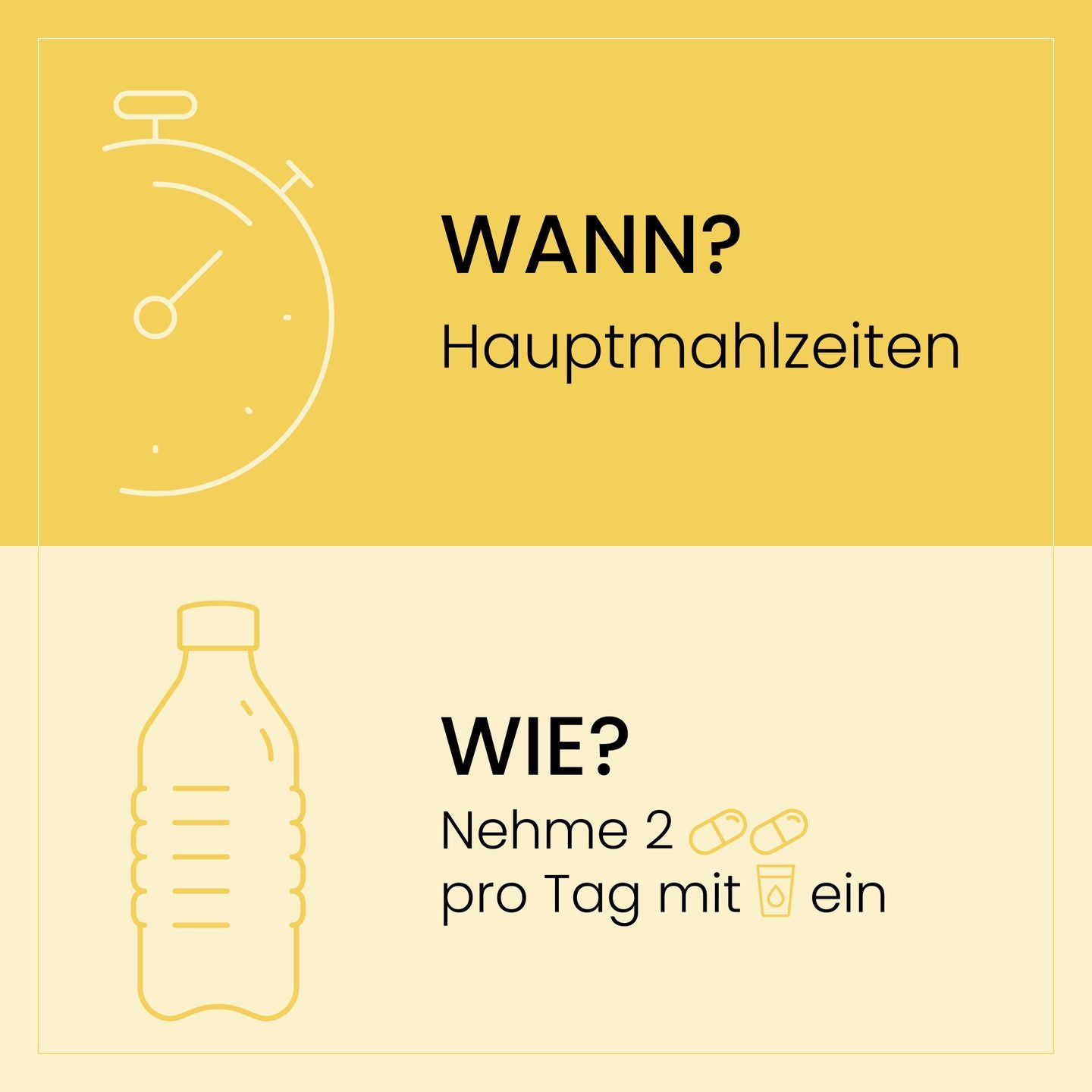 Grafische Darstellung der Einnahmeempfehlung für SanaExpert Omega-3, 