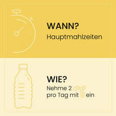 Grafische Darstellung der Einnahmeempfehlung für SanaExpert Omega-3, 